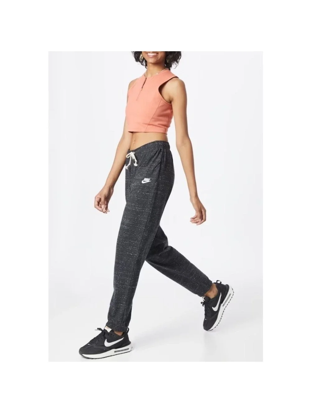 Nike Women's Mottled Black Sportswear Vintage Tapered Jogger Pants Size S